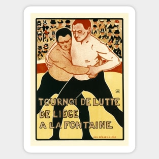 TOURNOI DE LUTTE by Artist Rassenfosse Armand Maitres De L' Affiche Collection Sticker